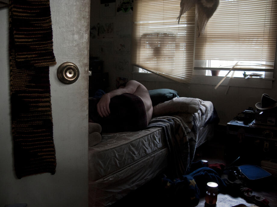 Colby sleeping, the Mild Manor, Athens, Georgia, 18 Sept. 2011